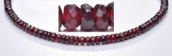 CGA09 4*6mm faceted roundel natural garnet gemstone beads Wholes
