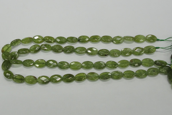 CGA101 15.5 inches 10*14mm faceted oval natural green garnet beads