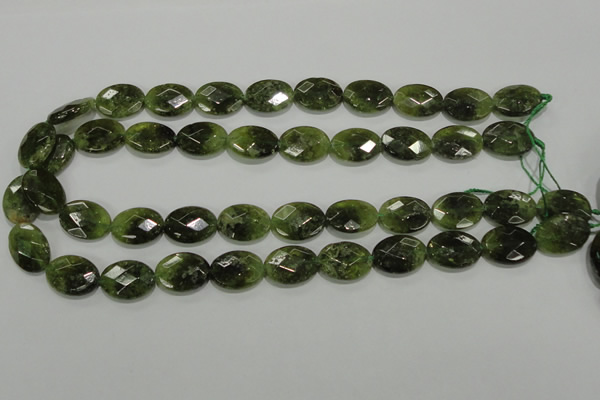CGA109 15.5 inches 13*18mm faceted oval natural green garnet beads