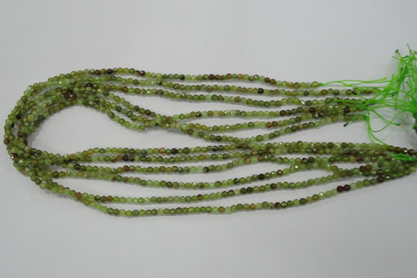 CGA121 15.5 inches 3mm faceted round natural green garnet beads