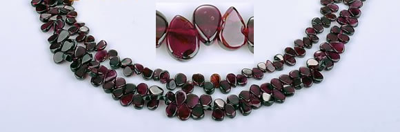 CGA15 multi sizes flat teardrop garnet gemstone beads Wholesale