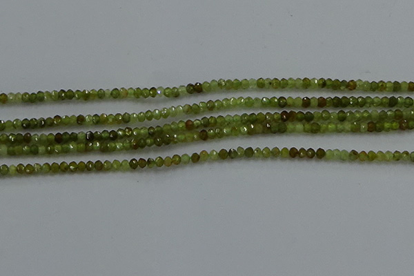 CGA155 15.5 inches 2*2.5mm faceted rondelle green garnet beads