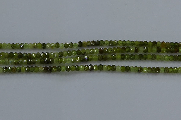 CGA156 15.5 inches 2.5*4mm faceted rondelle green garnet beads