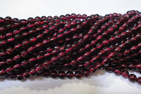 CGA357 15 inches 4mm round natural red garnet beads wholesale