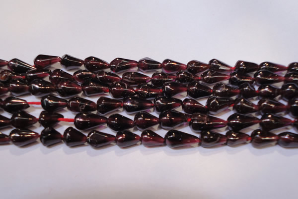 CGA369 15 inches 5*8mm teardrop natural red garnet beads wholesale