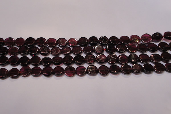 CGA383 15 inches 7mm coin natural red garnet beads wholesale