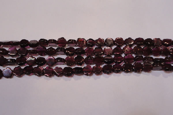 CGA385 15 inches 5mm carved flower natural red garnet beads wholesale