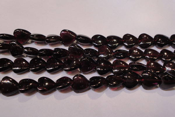 CGA394 15 inches 9*9mm heart natural red garnet beads wholesale