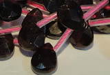 CGA486 Top-drilled 7*9mm faceted briolette natural red garnet beads