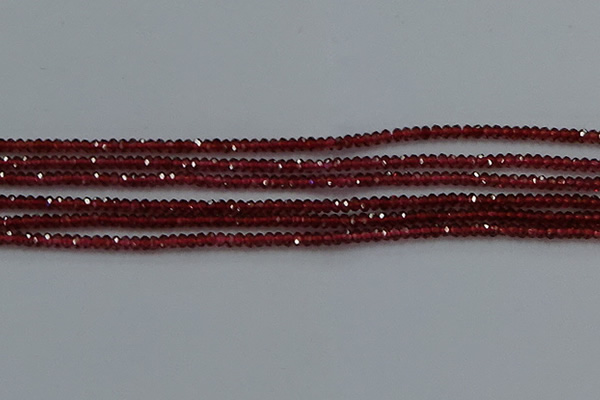 CGA516 15.5 inches 1.5*2.5mm faceted rondelle red garnet beads