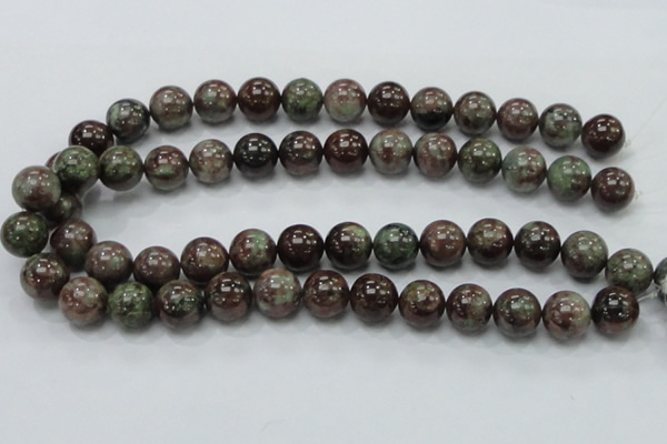 CGA52 15.5 inches 14mm round red green garnet gemstone beads