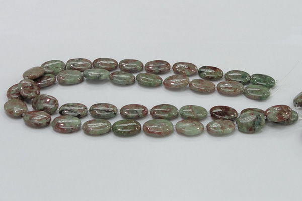 CGA66 15.5 inches 15*20mm oval red green garnet gemstone beads