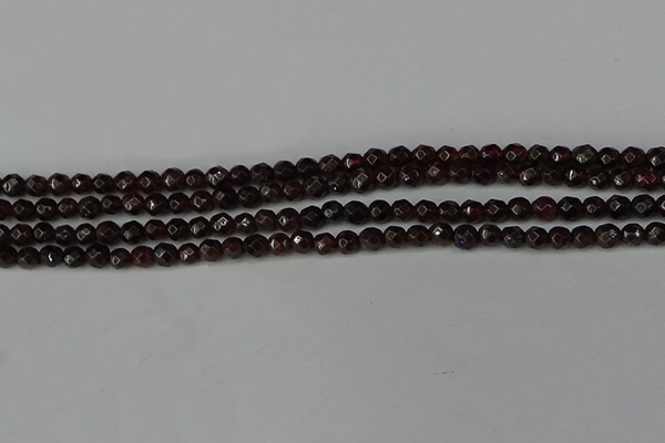 CGA661 15.5 inches 4mm faceted round red garnet beads wholesale