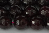CGA665 15.5 inches 12mm faceted round red garnet beads wholesale