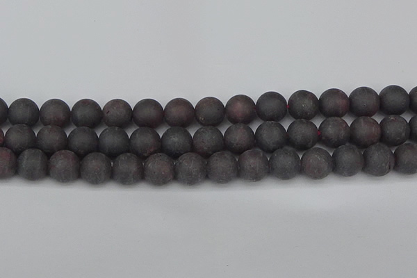 CGA674 15.5 inches 12mm round matte red garnet beads wholesale