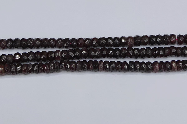 CGA678 15.5 inches 4*7mm faceted rondelle red garnet beads