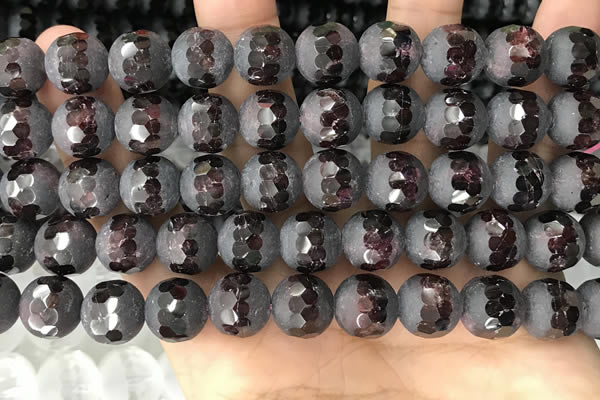 CGA692 15.5 inches 12mm faceted round red garnet beads