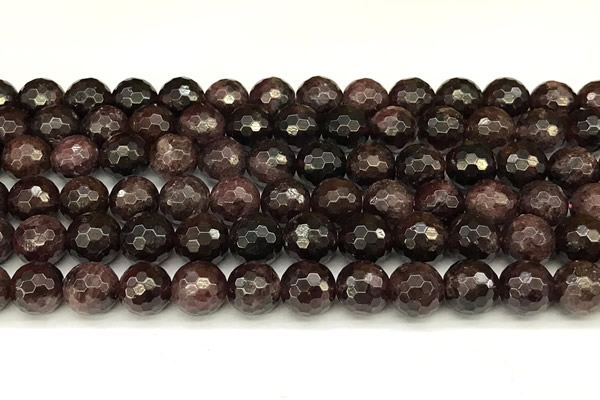 CGA731 15 inches 8mm faceted round red garnet beads wholesale