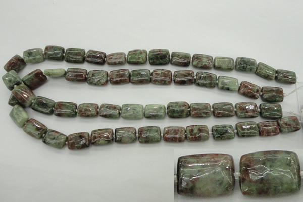 CGA74 15.5 inches 10*14mm rectangle red green garnet gemstone beads