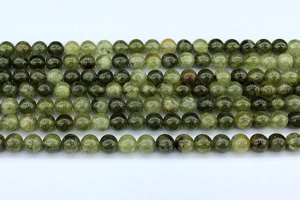 CGA841 15 inches 6mm round green garnet beads