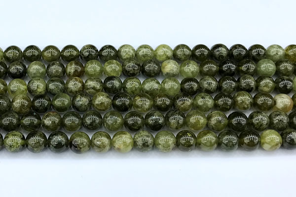 CGA842 15 inches 8mm round green garnet beads
