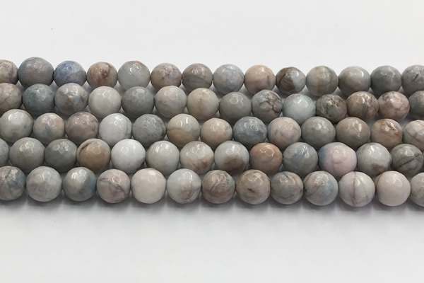 CGA921 15.5 inches 8mm faceted round blue angel skin beads wholesale