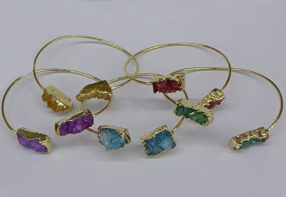CGB1038 8*18mm - 10*20mm freeform druzy agate bangles