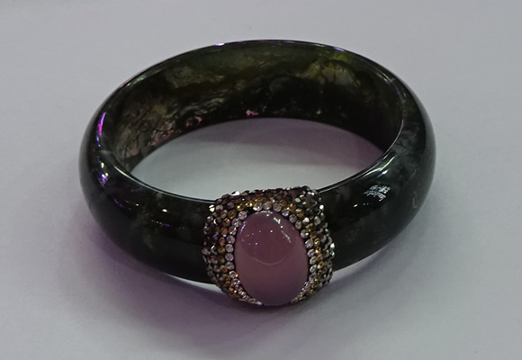 CGB1522 Outer diameter 65mm fashion moss agate & chalcedony bangles