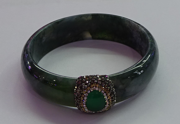 CGB1526 Outer diameter 65mm fashion moss agate & chalcedony bangles