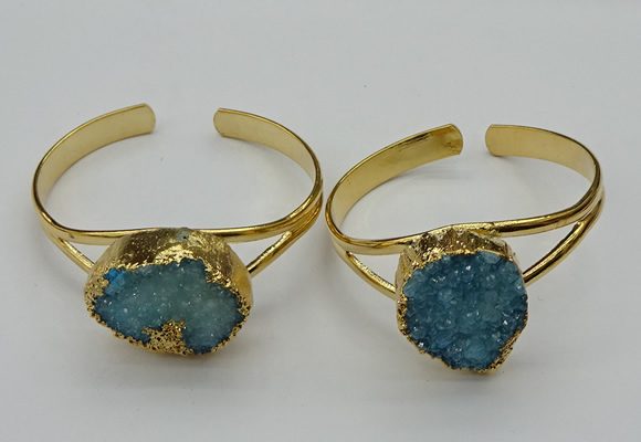 CGB2004 22*30mm - 25*30mm freeform druzy agate gemstone bangles