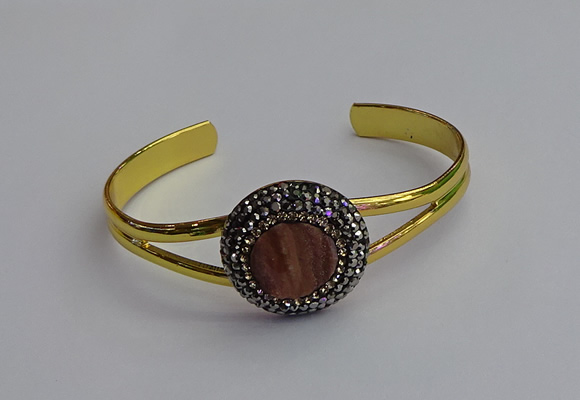 CGB2030 25mm coin plated druzy agate bangles wholesale