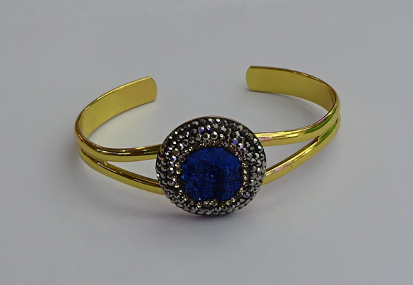 CGB2033 25mm coin plated druzy agate bangles wholesale