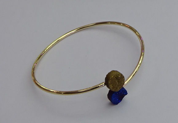 CGB2045 10mm coin plated druzy agate gemstone bangles wholesale