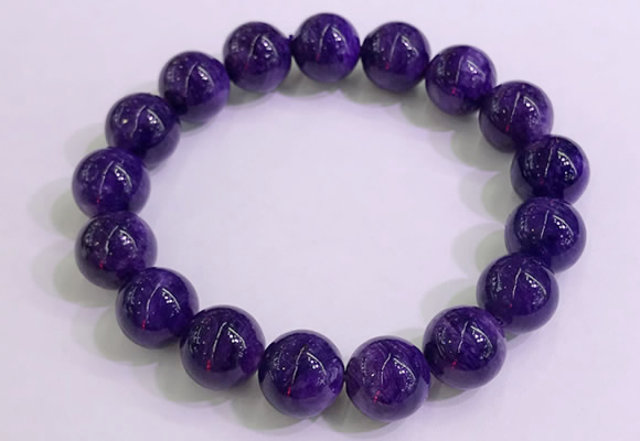 CGB2564 7.5 inches 12mm round charoite gemstone beaded bracelets