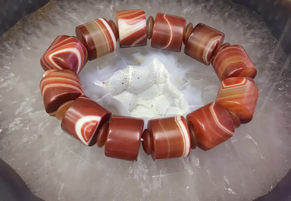 CGB3016 7.5 inches 13*16mm - 15*19mm tube agate bracelet