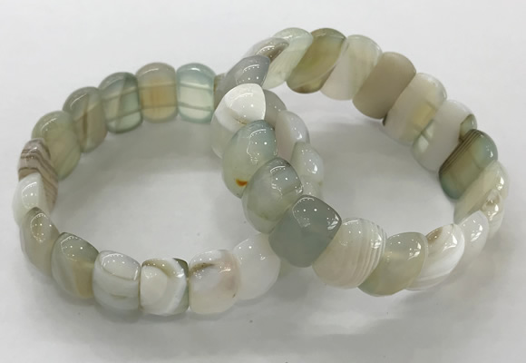 CGB3127 7.5 inches 10*20mm faceted oval agate bracelets