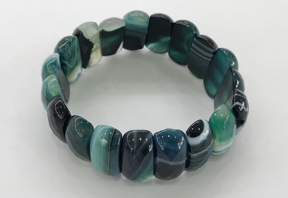 CGB3149 7.5 inches 11*23mm faceted oval agate bracelets