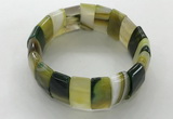 CGB3155 7.5 inches 11*23mm faceted rectangle agate bracelets