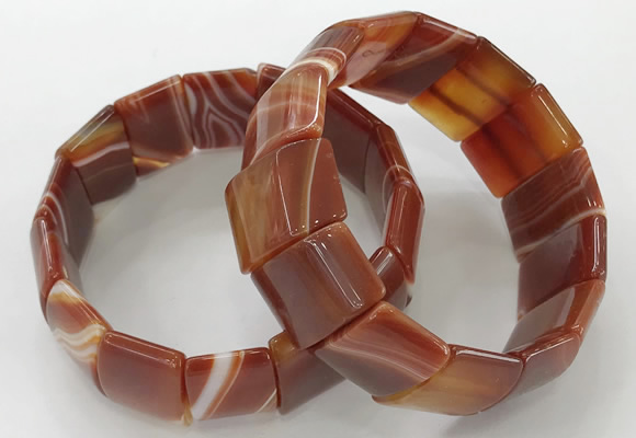 CGB3189 7.5 inches 15*25mm rectangle agate bracelets wholesale