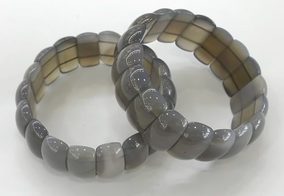 CGB3246 7.5 inches 12*25mm oval grey agate bracelets