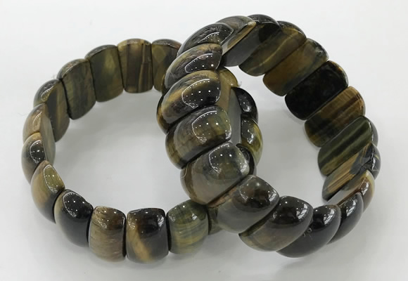 CGB3252 7.5 inches 12*25mm oval blue tiger eye bracelets