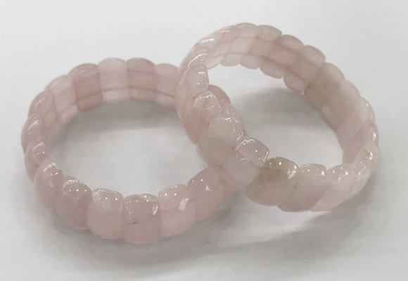 CGB3291 7.5 inches 10*20mm faceted oval rose quartz bracelets