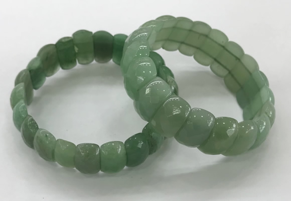 CGB3297 7.5 inches 10*20mm faceted oval green aventurine bracelets