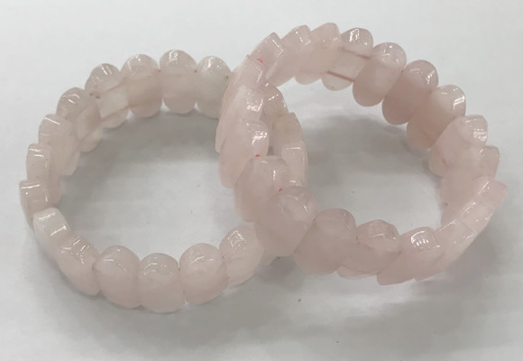 CGB3310 7.5 inches 10*20mm faceted oval rose quartz bracelets