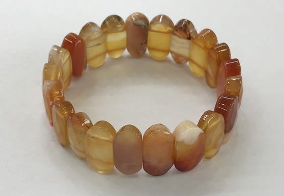 CGB3315 7.5 inches 10*20mm faceted oval red agate bracelets