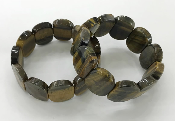 CGB3352 7.5 inches 19*25mm faceted oval blue tiger eye bracelets