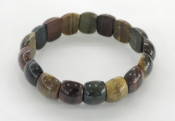 CGB3381 7.5 inches 10*15mm oval mixed tiger eye bracelets