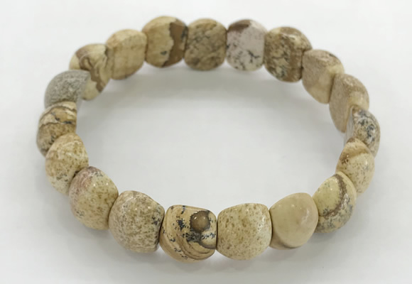 CGB3382 7.5 inches 10*15mm oval picture jasper bracelets