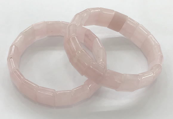CGB3391 7.5 inches 10*15mm rectangle rose quartz bracelets