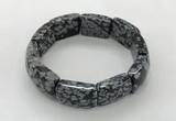 CGB3416 7.5 inches 15*21mm snowflake obsidian bracelets